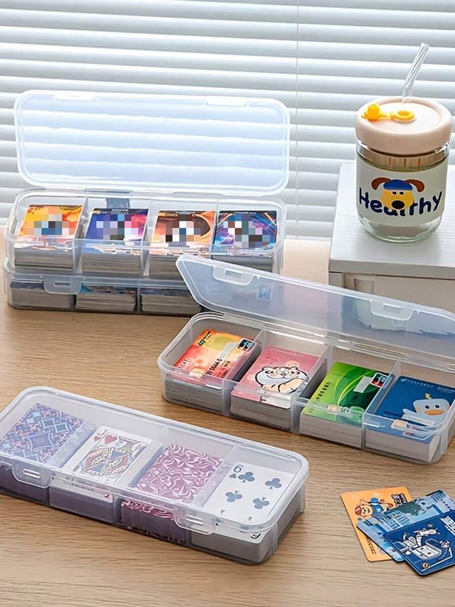 1pc 4-Slot Card Storage Box, Also Known As Poker Card Storage Box, Is A ...