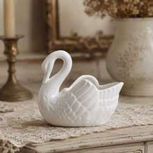 Elegant Swan Shaped Ceramic Candle Holder - Handmade Wedding And Holiday Centerpiece Decor, Romantic Home Decoration, Creative Gift - A - View 6