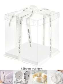 1套派對節日包裝盒，1層2層3層禮物收納盒，4"/6"/8"/10"/12"透明包裝盒，禮物包裝盒，適用於派對和送禮，生日、婚禮、萬聖節、聖誕節禮物盒，鮮花花束，收藏展示防塵，家居裝飾，含1條隨機緞帶，單身派對禮物袋填充物，派對小禮，舞會裝飾，教師感謝禮，畢業裝飾，小企業包裝 - 多色 - 查看 7