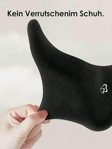 1/8 Pairs Women's Heart Pattern Black & White Solid Color Boat Socks, Casual Sweat-Absorbing Breathable Invisible Socks, Suitable For Daily Wear, Sports, Home, All Seasons - Black and White - View 6