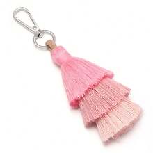 1pc/Pack Tassel Keychain 14.5cm Gradient Color Three-Layer Tassel Christmas Tree Pendant Phone Charm Decoration Handmade DIY Clothing Accessories Bag Jewelry Parts - Tassel Keychain - View 14