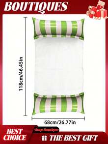 1 pieza Silla flotante inflable de PVC para adultos, adecuada para piscina y playa, portátil, sin necesidad de energía, cómoda y duradera, ligera, relajante, inflado rápido, adecuada para adultos - Cama flotante de doble tubo a rayas - Ver 3