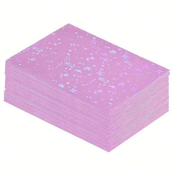 50 piezas/paquete Fundas de tarjeta con purpurina de estrella de colores de 66*91mm, perfectas para tarjetas de intercambio de tamaño estándar, tarjetas de estrellas de béisbol, tarjetas de estrellas de fútbol y otros tipos de tarjetas