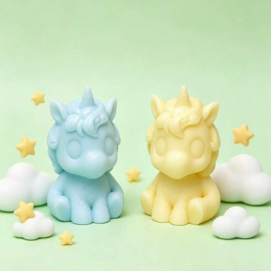 Sitting Q-Version Unicorn Silicone Mold For Candles, Aromatherapy, Plaster, Soap, Home Decor - White - View 1