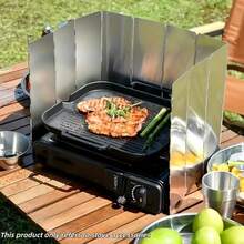 Cortavientos portátil y plegable para cocinar al aire libre, accesorio esencial para cocinar en senderismo, picnic y camping; opción ideal de accesorio a prueba de viento, útil para actividades de cocina al aire libre y picnic - Multicolor - Ver 4
