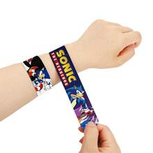 12pcs Sonic Character Printed Pop Wristbands - Anime Pop Rings - Adjustable Party Wristbands - Suitable For Holiday Parties And Birthday Gifts - Anniversaries - Birthday Gifts - Multicolor - View 6