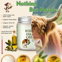 Crema de sebo de res alimentada con pasto – Batida para rostro y cuerpo; crema hidratante profundamente nutritiva para una piel suave y tersa. - sabor a vainilla - Ver 3