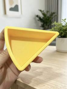 1個創意瑞士三角起司桌面收納盒，可愛黃色起司造型筆筒文具收納盒 - 起司筆架 - 查看 3