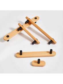 Long Solid Wood Furniture Handle Minimalist Natural Wood Style Kitchen Wardrobe Drawer Pull Furniture Hardware Accessory - Multicolor - View 5