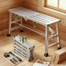 900lbs Independently Height-Adjustable Foldable Work Platform Portable Scaffolding. High Strength With A 900lb Load Capacity. Suitable For Various Complex Sites, Including Renovation, DIY Projects, RV Cleaning, Painting, Wall Decoration, Etc. - 100cm X 75cm (40 Inches X 20 Inches) - View 7