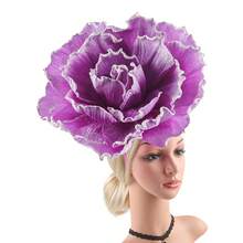 1pc Elegant Flower Fascinators Hat For Women Big EVA Flower Cocktail Fascinator Headwear Wedding Tea Party Hats Prom Hair - A - View 13