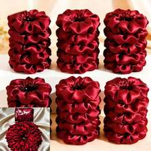 1/12/24/60/100pcs Burgundy Satin Hair Ties, Silky, Multi-Functional, Elegant & Cute Scrunchiess, Suitable For Women And Girls, Small Elastic Hair Cord Set, Multi-Color Assorted, Korean Style Women's Fashion Hair Accessories, Headwear, Elastic Scrunchiess, Hair Accessory Combination Set, All Season Ponytail Elastics Rubber Bands - Multicolor - View 11