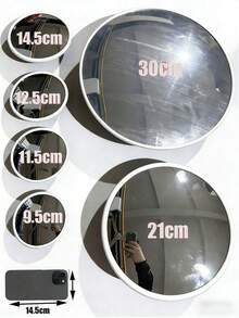 Round Wall-Mounted Decorative Corner Mirror - Full Length Horizontal Wall-Mounted Mirror, Plastic Frame, No Power Required | Home Decor Accessory, Portable Mirror, Suitable For Living Room, Bedroom, Hallway, Bathroom, Dressing Room, Room Decoration. - Multicolor - View 24