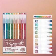 15pcs/Set Dual-Tip Fluorescent Highlighter Pens, Soft Color Tone Fluorescent Markers, Suitable For Coloring, Highlighting, Drawing, Classroom And Office Use. Pens Feature Multi-Function Fine And Thick Tip Design., Back To School - Multicolor - View 11