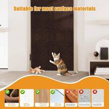1pc Cat Scratch Sofa Furniture Protector, Self-Adhesive Cat Scratch Pad Protector, DIY Cat Climbing Frame Sofa Protector, Prevent Cat Scratching Furniture, Indoor Cat Supplies - 30*100cm - View 9