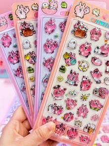 Pegatinas de estilo artístico fresco, patrón de corazón de niña linda, pegatinas decorativas DIY para planificador, calcomanías para equipaje & portátil - Multicolor - Ver 1