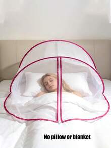1pc Portable Folding Bedside Mosquito Net, Suitable For Travel And Home Use-No Installation Required, With Frame Bedside Canopy, Hand Washable Double/Multi-Layer Mesh, Outdoor Universal - Multicolor - View 10