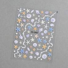 1/2/3片 5D 浮雕貝殼發光海星貝殼美甲貼紙，海洋度假風自黏式 DIY 美甲貼紙與貼花 - 美甲用品與美甲裝飾美甲工具，適合女孩與女性 - 夏季美甲沙龍度假風，適合美甲師 - 彩色 - 查看 9