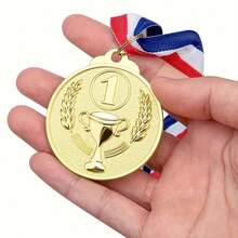 Gold, Silver, Bronze 3-Color Metal Medal Set With Neck Lanyard, Sports Competition Champion Medals With Trophy And Number Markings, Award Commemorative Medals For Sports Events, School Sports Meets, Football Matches, Corporate Team Building Activities - Multicolor - View 5