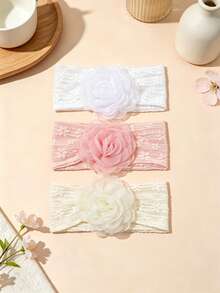 Multi-Pack Multicolor Soft Elastic Baby Headbands, Breathable, Suitable For All Seasons, Great Gift, Perfect For Photos - White, Yellow, Pink, Green, Blue - View 4