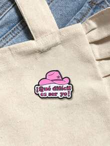 Pin de esmalte con sombrero de vaquero rosa y cita en español, estilo western, broche para solapa, decoración para ropa y mochila, regalo para chica latina - Rosa Fucsia - Ver 4