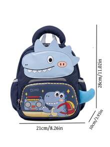 1pc Mini Back To School Personalized Customizable Versatile Cute Cartoon Dinosaur & Kitten Theme Backpack, Zipper Closure Nylon Material, Adjustable Shoulder Straps, Hand-Carry, Suitable For School, Shopping, Outdoor Trips, Daily Use. Birthday Gift. - Multicolor - View 12