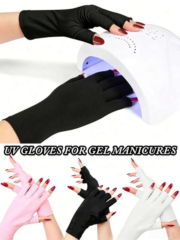Finger UV Protection Gloves: Professional Gel Nail UV Protection Gloves, Protects Against UVA And UVB, Suitable For Gel Nail Lamps, Fingerless UV Gloves, Protects Hands From UV Damage. UV Nail Protection Gloves, UV Gel Protection Gloves, Fingerless Nail Protection Tools, LED Nail Dryer, Radiation Protection, Nail Care Supplies, Nail Care Tools, Nail Art Tools, Back To School Supplies, Nail Care Tools, Nail Care Tools, Nail Patch Tools