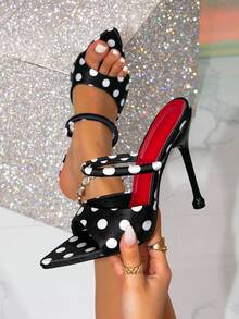 Damen Mehrfarbig Dekorierte Pyramiden Spitzschuh High Heel Mule Sandalen, Glamouröse Party High Heel Sandalen - Verschiedenfarbig - Übersicht 1