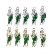 10PCS Mixed Color Vintage Cartoon Character Oil Drip Alloy Charms For DIY Necklace, Bracelet, Earrings, Pendant Jewelry Making - Gold and Silver - View 3