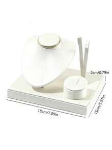 TONVIC 1pc PU Leather Jewelry Display Stand, Divided Jewelry Necklace & Earring Organizer, Suitable For Necklace, Earring, Ring Storage, Jewelry Storage Organizer, Storage Tray, Ring & Earring Display Stand, Jewelry Counter Display Stand, Store Display Stand - Brushed Jewelry Stand - View 8
