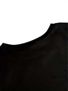 Men's Vintage Hip-Hop Design T-Shirt - Material, Black, Classic Hip-Hop T-Shirt, Suitable For Everyday Urban Fashion All Year Round, Ideal For Attending Concerts And Casual Outings - 黑色 - 查看 2