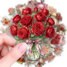 50pcs Transparent PET Vintage Floral Stickers, Vintage Floral Decorative Series, PET Transparent Stickers, Aesthetic Sticker Pack - Perfect For Decorating Scrapbooks, Junk Journals, Bullet Journals, Planners, Water Bottles, Phone Cases And Laptops - 50pcs - View 11