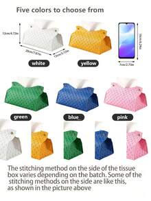 1/4/5Pcs Woven Pattern Tissue Box, High Capacity Toilet Paper Storage Organizer, Multiple Colors Available, Suitable For Home Living Room, Desktop Kitchen, Dining Room Bedroom, Holiday Celebration Decoration, Wedding Gift Essential, Luxury Gift Choice. - View 6
