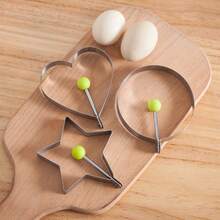 1/4Pcs Stainless Steel Egg Ring Molds, Creative Shaper For Fried Egg & Pancake, Multi-Use DIY Cooking Baking Tool, Ideal Gift For New Year, Mother's Day & Graduation Season - Multicolor - View 4