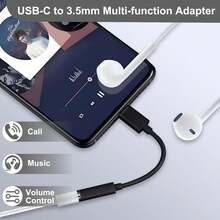 Cable de conversión de audio USB-C a 3.5mm para auriculares, adaptador de audio de alta fidelidad con convertidor de cable compatible con dispositivos de la serie Phone 17 Pro Max/17 Pro/17/Air/16/15/ cable de conexión de audio - Multicolor - Ver 2