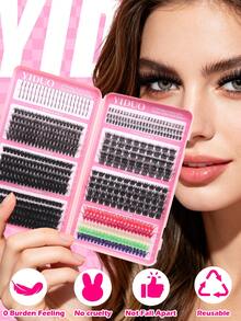 YIDUO 645 Pcs DIY Eyelash Extension Kit Bulu Mata dalam 8 Gaya: Bulu Mata Berkilau, Bulu Mata Bawah, Bulu Mata Bervolume 40P/60P/80P, Bulu Mata Tengah Alami, dan Bulu Mata Berwarna untuk Tampilan Dramatis dan Bervolume, Aplikasi Makeup Sehari-hari, Sempurna untuk Pesta Liburan - MultiWarna - View 7