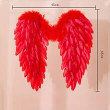 Angel Feather Floating Wings Valentine's Day Ramadan Easter Holiday Party Costume With Elastic Band, Suitable For Halloween, Christmas And Various Role-Play Activities - White - View 4