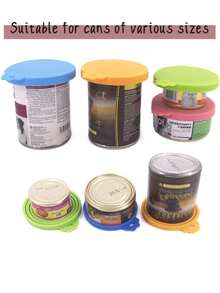 Silicone Can Cover For Pet Food Can, Cat And Dog Specific, Three-In-One Sealing Lid, Suitable For Pet Cat Dog Food Cans, Multiple Colors Available, One Can Cap Fit Most Standard Size Dog Cat Food Canned, Reusable And Easy To Clean - Multicolor - View 5