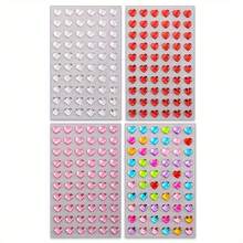2 piezas de pegatinas de strass 3D para la cara, patrón de corazón con ojo rasgado, colores brillantes, decoración de maquillaje para fiesta, duraderas, estilo Y2K, para Navidad, San Valentín y festival de música, decoración con brillo para cara, Body, uñas y cabello - Multicolor - Ver 4