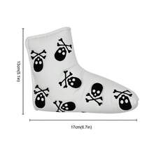 Dark Style Skull & Crossbones Embroidered Putter Headcover, Niche Design Golf Club Cover - White - View 2