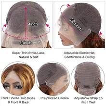 Uveous 34 Inch Honey Blonde Wig Human Hair Deep Wave 13x4 HD Ombre Lace Front Wigs P4/27 Highlight Curly Human Hair Wig 200 Density Pre Plucked Human Hair Frontal Wigs For Women - SP4/27 - 查看 6