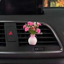 Cute Bellflower Bouquet Car Air Freshener Vent Clip, Mini Artificial Flower, For Car Vent Decoration, Car Interior Dashboard Decor Accessory - Bouquet Air Vent Clip - View 6
