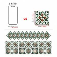 24PCS Peel And Stick PVC Tile Stickers, Different Style Patterns, Waterproof, Oil-Proof, Stain-Resistant, Removable, No Residue, Suitable For Living Room, Kitchen, Bathroom, Toilet, Home Wall Decoration Renovation, DIY, Matte Texture, Size 10/15/20CM - FHZ-05 - View 15