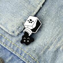 1Pc Of Black And White Minimalist Style Cat Brooch With Multiple Creative Cat Badges Student Party Versatile Backpack Accessories Jewelry - Multicolor - View 6