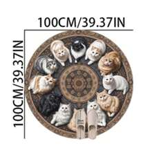 1件装猫咪图案圆形地垫，装饰地毯，卧室装饰，地垫，地毯，家居装饰，客厅地毯，小客厅地毯，卧室地毯，客厅家居装饰，户外地毯，可水洗地毯 - 多色B - 查看 16
