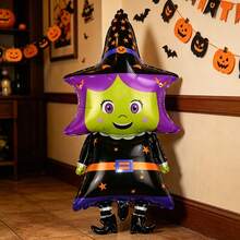 100cm Extra Large Halloween Witch Balloon, Halloween Witch Balloon Suitable For Halloween And Day Of The Dead Decoration, Children's Toy Balloon - Multicolor - View 4