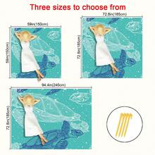 1pc Turtle Pattern Beach Mat, Extra Large Beach Mat, Lightweight And Durable. Perfect For Travel, Camping And Picnic. Adult Extra Large Size. Perfect For Beach And Outdoor Adventure - Style9 - View 4