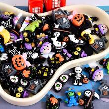 10 piezas de accesorios de resina de monstruos y fantasmas de Halloween mezcla aleatoria para decoración de Halloween, funda de teléfono, clip para el cabello, liga para el cabello, botella de agua, decoración del hogar, decoración del automóvil, decoración creativa, decoración del refrigerador, accesorio para el cabello, decoración de llavero, aretes del 4 de julio, pulsera de cuentas, collar de concha, pin de esmalte - mezcla aleatoria - Víspera de Todos los Santos - Ver 6