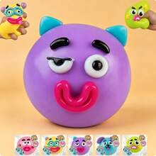 新款 Smushers Squishy-Curiosities 狗臉捏捏玩具，柔軟慢回彈壓力舒緩玩具，緩解壓力與焦慮，可愛狗臉感官指尖玩具，成人焦慮舒緩 - 彩色 - 查看 4