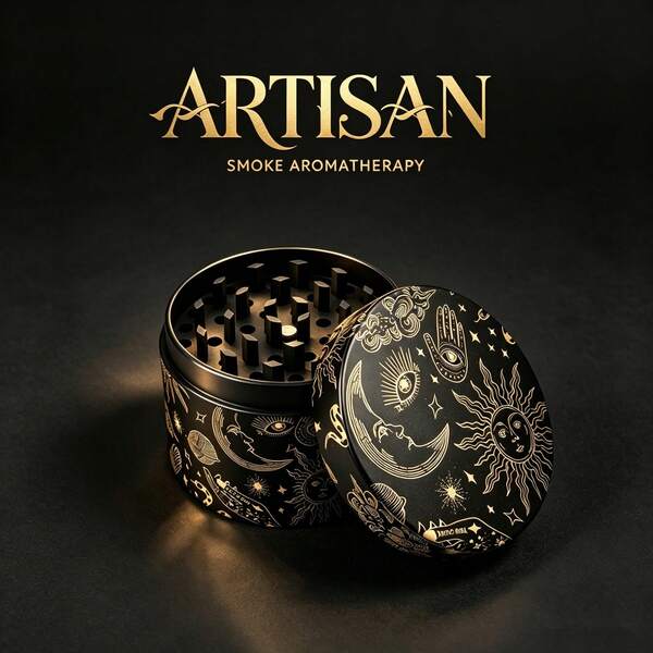 Astrology-Inspired Sun Moon Herb Grinder